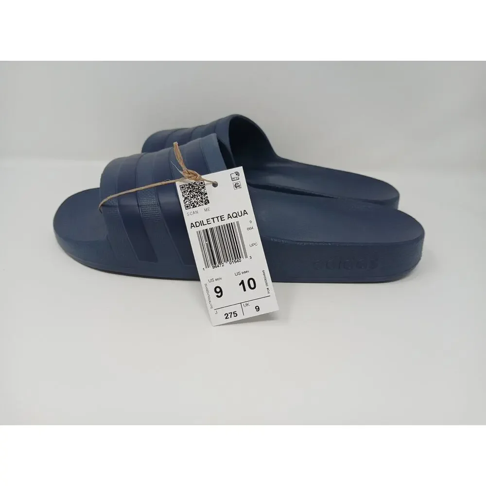 Adidas Adilette Aqua Slides Unisex Men US 9 Women US 10Sandals Slippers New Tags